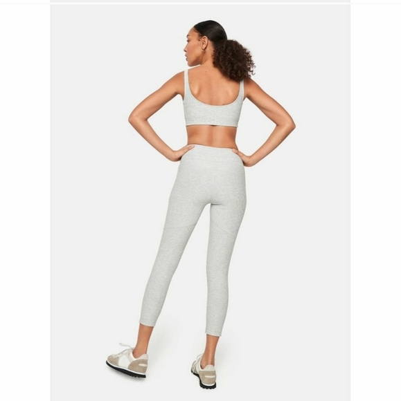 Outdoor Voices 3/4 Warmup High Rise Waisted Leggings Grey - Picture 3 of 9